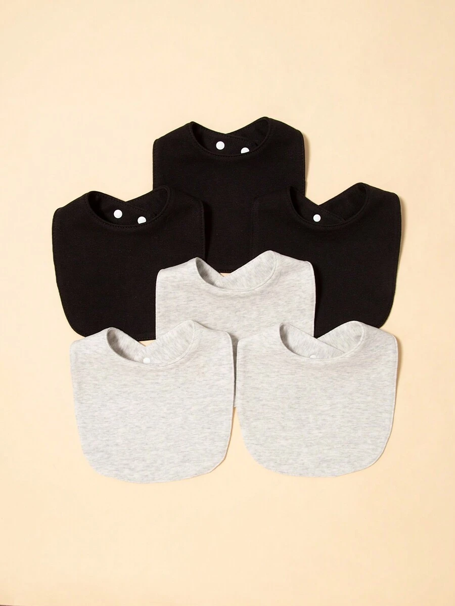 6入組純色防水嬰兒圍兜 - 彩色 - 查看 1