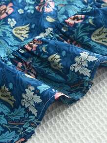 Young Girl Ditsy Floral Windproof Summer Dress & Bag Set - Blue - View 6