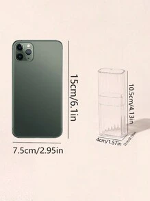 1pc Swab Storage Box,Room,Home,Bedroom,Bathroom,House,Pink Room,Living Room Decor,Travel Stuff,Gift Bag,Gifts For Mom,Dad,Men,Friends,Teacher,Birthday,Wedding,Desk,Shelves,Accessories,Gift Boxes,Funny Gift,Storage ,Jewellery Box,Pouch,Makeup Brush Holder,Brush Holder,Perfume Organiser,Pouch Bag,Gifts For Women,Christmas Gifts,Gift Ideas For Women - Clear - View 2