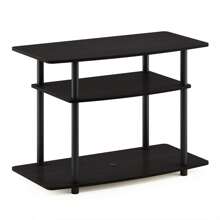 Turn-N-Tube No Tools 3-Tier TV Stand Tall Entertainment Center TV Mount For Bedroom, Living Room, Office, Meeting Room, Espresso/Black - 黑色 - 查看 5