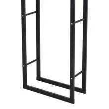 HOMCOM Metal Firewood Log Holder Tall Firewood Rack Indoor Outdoor Fireplace Wood Storage Shelf With Side Rails, Rust-Resistant, Black, 40W X 25D X 150H Cm - Black - View 5