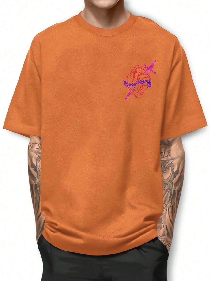 Men T-Shirts - 橘色 - 查看 1
