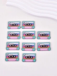 10pcs/Pack Fashionable Magnetic Tape & Disc Acrylic Pendant, Suitable For Women DIY Jewelry Making - Multicolor - View 15