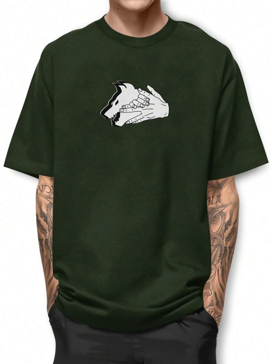 Men T-Shirts - xanh quân đội - Xem 1