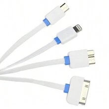 Cable Pulpo 4 en 1 Entrada Galaxy S5 Note 3, Micro USB V8, IPhone Lightning, IPhone 4 30 pines, Multicargador, 1 Metro Color Rosa - Rosa - Ver 4