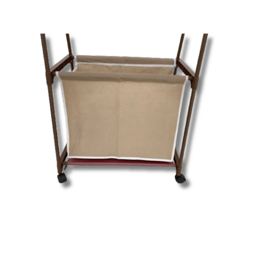 Porte-manteau triangulaire avec panier à vêtements, support d'affichage de cintre extensible avec roues, décorations d'Halloween boutique, costumes d'Halloween, décoration d'automne, décoration de festival - Marron - Voir 1