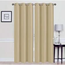 Madonna Foam-Backed Blackout Curtain Panels With Grommets - 金色 - 查看 5