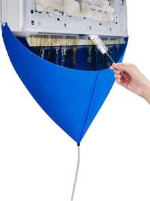 1pc Air Conditioner Cleaning Cover, Simple Indoor Air Conditioner Cleaning Cover For Household - Blue - View 10