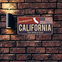 1pc 6 X 12 Inch California,The Golden State Retro Plaque Vintage Auto License Plate Tin Sign Tag Home Pub Bar Decor,Wall Art,Canvas,Poster