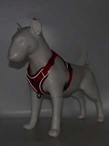 1 Set Of Pet Harness Vest With Reflective & Breathable Design For Small & Medium Dogs And Cats, With Leash, Outdoor Travel Compatible - Red - View 5