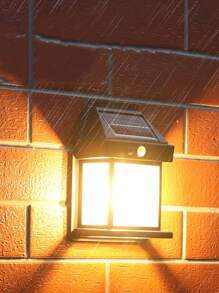 1/2pcs Solar Sensor Outdoor Wall Light, Waterproof Tungsten Light, Sensor Garden Villa Lighting Lamp - Black - View 3