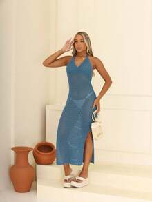 Women Dresses - Màu xanh lam - Xem 2