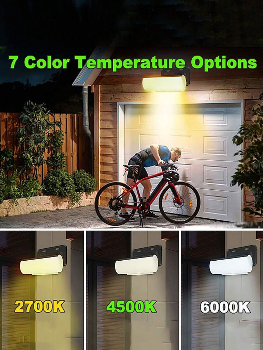 1pc Solar Motion Sensor Wall Light, Dimmable + Remote Control Outdoor