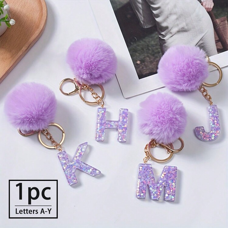 Porte-Clés Amusant « Bee Happy » Avec 26 Lettres Initiales Pour Femme