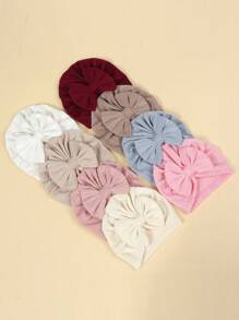 (8pcs/Pack) Infant Newborn Baby Beanies With Bow Knot, Wheat Pattern - Multicolor - View 4