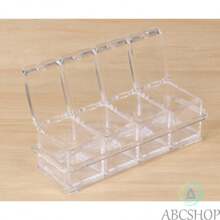 Porta Condimentos Temperos Acrílico Lindo Crystal 4 Potes Cozinha Modelo Quadrado 4 Potes Condimento - Abcshop - TRANSPARENTE - Visão 2