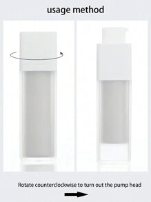 1pc Square Transparent Travel Press Pump Bottle For Skin Care Lotion, Portable Plastic Vacuum Bottle, Square Twist Vacuum Bottle With Press Pump, Travel Storage Essence Lotion Moisturizer, Empty Vacuum Lotion Bottle, Refillable Cosmetic Storage Container Small Bottle Jar, Portable Travel Cream Lotion Container Jar - White - View 4