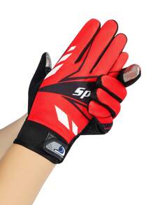 1 双男士骑行手套轻便防滑触屏保暖户外登山驾驶手套，适合骑自行车、骑摩托车和滑雪、冬季暖手器 - 紅色 - 查看 2