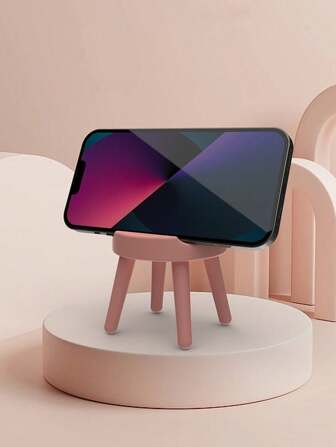 1個創意粉色可愛兔耳迷你凳桌面座架,適用於手機,平板電腦,治療禮物