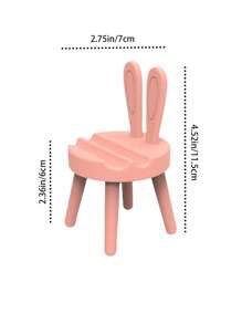 1個創意粉色可愛兔耳迷你凳桌面座架,適用於手機,平板電腦,治療禮物