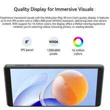 Alldocube Iplay 50 迷你輕 4+64gb 全球版本平板電腦 U807 Widevine L1 | Android 13 | 迷你8英寸尺寸 Allwinner A523 4000mah 長效電池 5mp 前後雙攝像頭 雙揚聲器 Android 13 系統 - 灰色 - 查看 5