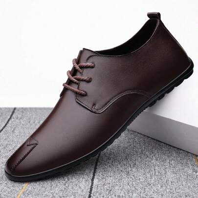 2024 New Spring Breathable Men's Soft Bottom Comfortable Business Casual High-End Leather Shoes British Style Dress Shoes