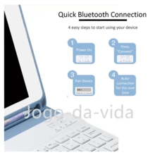 Flip Pad Cases With Keyboard - 黑色 - 查看 6