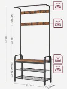 VASAGLE Coat Racks - Coffee Brown - View 4
