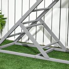 PawHut Chicken Activity Play Set With Swing, Chicken Coop Toy With Ladder, Platform For 2 Chickens, Hens, Grey - Grey - View 9