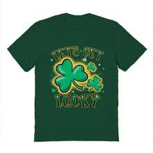 Nearly There Lets Go Lucky Graphic Forest Green Unisex Cotton Short-Sleeve T-Shirt - màu xanh lá - Xem 2