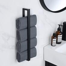 Bathroom Towel Rack Towel Ring Black Towel Rack SUS304 Stainless Steel 16 Inch Wall Mounted - Black - View 1