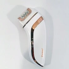 Kemei KM-1207 电动脱毛器，女士剃毛器，无痛脱毛仪，适用于腿部、腋下、比基尼区域和私处，三合一功能，从根部去除毛发，包含电动磨脚器和修甲工具 - 白色 - 查看 5