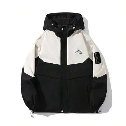 1pc Men's Sporty Windproof Jacket