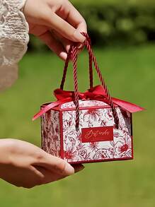 3 Piezas/set Caja De Regalo Para Bebé, Paquete Portátil De Regalo Para Recién Nacido Con 3 Tamaños Diferentes, Bolsa De Regalo Creativa - Rojo - Ver 1