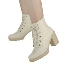 Women Ankle Boots & Booties - Màu be - Xem 5