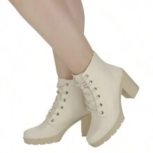 Women Ankle Boots & Booties - Màu be - Xem 2