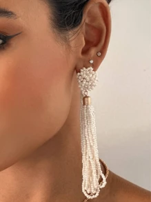 Stud Earrings - 白色 - 查看 1