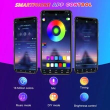 Volxon Xe máy RGB Đèn LED Bộ dụng cụ Không thấm nước Kiểm soát APP Nhiều màu Bầu không khí Với điều khiển từ xa Đối với Dải đèn LED , Mốt Động cơ Xe đạp DIY Đèn , Âm nhạc Đồng bộ hóa , DC 12V 1 gói - màu đen - Xem 8