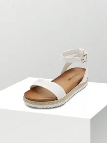 Women's Espadrille Flatform Platform Wedges  Sandals  Open Toe Ankle Strap  Summer Shoes - White - View 2