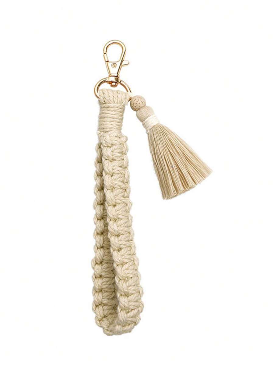 Hand Woven Tassel Keychain Keyrings Lanyard Braided Key Fob Strap Lobster Claw Bohemian Bracelet Gift Wrist Strap Bag Pendant Accessories Key Lanyard