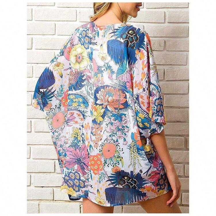 Haute Edition Women's Lightweight Summer Kimono Cover Up Cardigans - Baby Blue - View 6