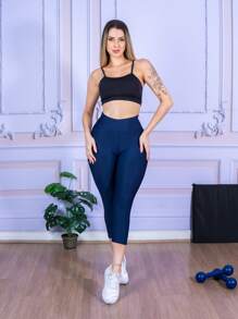 LLEVO Women Sports Leggings - 藏蓝色 - 查看 5