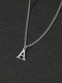 1 Miếng Đúng mốt & Đơn giản & Cá nhân hóa Thép không gỉ 26 Vòng cổ mặt dây chuyền , Lý tưởng Qủa tặng Đến Bạn học & Bạn - Bạc - Xem 2