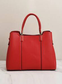 Dedoo 奢华时尚多功能大容量单肩手提包，优雅女士手提包 - 紅色 - 查看 2