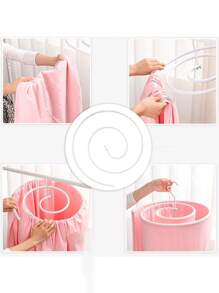 Varal Cabide Espiral Redondo Caracol Circular Secagem Facil Para Cobertas Lençol Cobertores Mantas - Branco - Visão 2