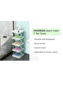 1 pieza Organizador plegable para sala de estar/dormitorio, estante DIY para zapatos sencillo, de 2 niveles, fácil de montar, disponible en 3 colores, capacidad individual de 20 kg, también se puede usar como estante de almacenamiento, ¡diseño genial!