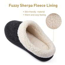 Wishcotton Women's Fur Fleece Slippers With Cozy Memory Foam, Ladies Warm Comfy Indoor Outdoor House Shoess - Black - View 3