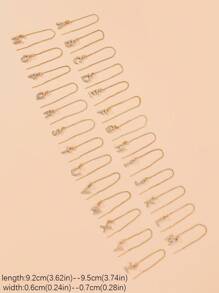 1 Pieza Pendiente De Cadena De Letra Capital Inglesa 26 Con Hilo Para Mujeres, Regalo Para Festivales, Uso Diario, Estilo Europeo Y Americano, Exquisita Incrustación De Circonita Cúbica De Cobre - Amarillo Oro - Ver 4