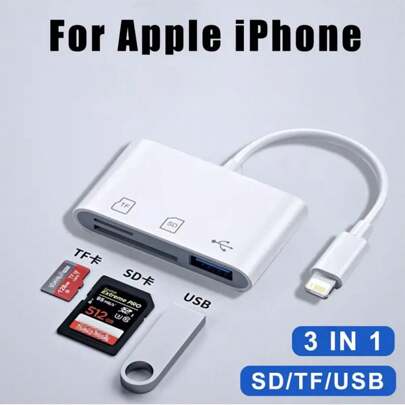 SD Card Reader Compatible With IPhone, Memory Card Reader With USB Camera Adapter Plug And Play Trail Game Camera SD Card Viewer Supports SD And TF Card Micro SD Card Adapter Compatible With Ipad No App Required