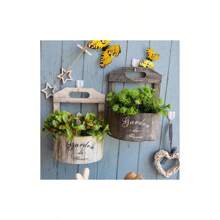 1pc Outdoor Wall Mounted Flowerpot, Hanging Basket/Basket Frame For Decoration #Life With Flowers - SKU-01-grey - View 7